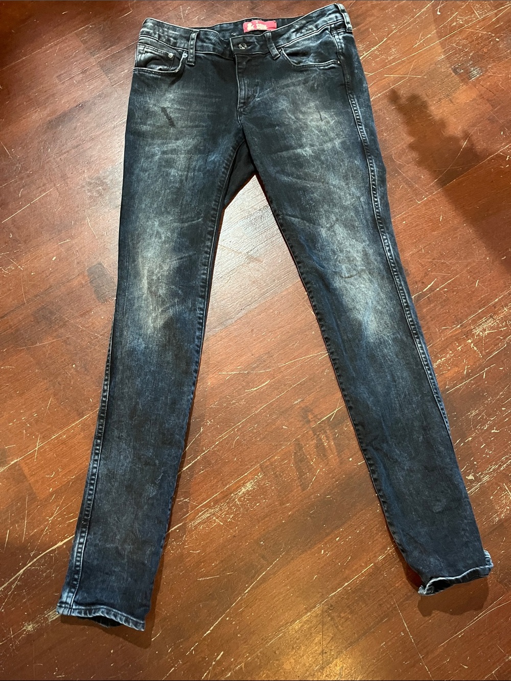 Women's Black Washed Skinny Jeans - Stretch Slim Fit